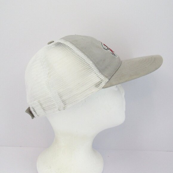 Macon Bacon Embroidered Logo Men's Gray Mesh Back Strap Back Cap Hat - Picture 4 of 8